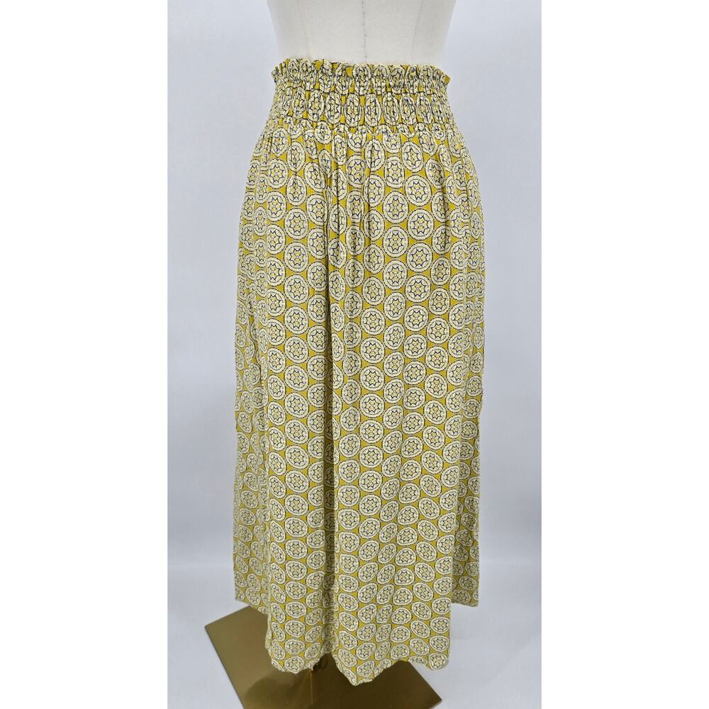 Mystree Mustard Medallion Print Button Front Skirt - image 3